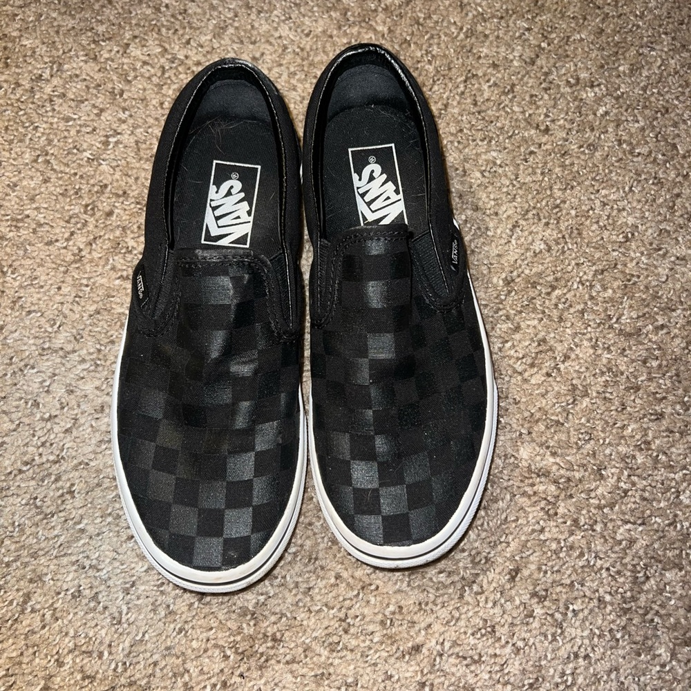 Vans Black Checkered Slip-On Shoes